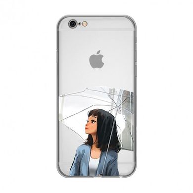Чохол прозорий Print AUTUMN для iPhone 6 | 6s Girl White Umbrella купити