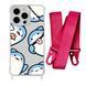 Чехол прозрачный с ремешком Print Shark для iPhone 17 Shark More/Rose Red