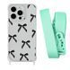 Чехол прозрачный с ремешком Print Mood swings для iPhone X | XS Bow Black/Avocado