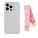 Чохол прозорий з ремінцем для iPhone 18 PRO Pink