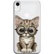 Чохол прозорий Print Animals для iPhone XR Cat купити