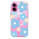 Чехол прозрачный Print Flower Color with MagSafe для iPhone 16 Plus Pink