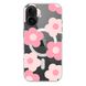 Чехол прозрачный Print Flower Color with MagSafe для iPhone 16 Plus Pink