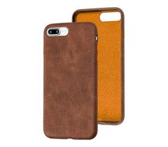 Чехол Leather Crocodile Case для iPhone 7 Plus | 8 Plus Dark Brown купить