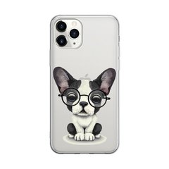 Чохол прозорий Print Dogs для iPhone 12 | 12 PRO Glasses Bulldog Black купити