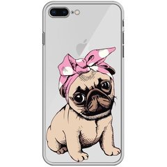 Чохол прозорий Print Dogs для iPhone 7 Plus | 8 Plus Happy Pug купити