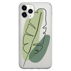 Чехол прозрачный Print Leaves для iPhone 11 PRO MAX Green купить