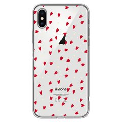 Чохол прозорий Print Love Kiss для iPhone X | XS More Hearts купити