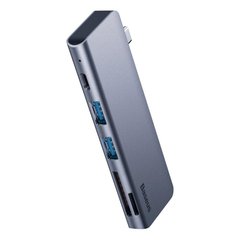 Перехідник для MacBook USB-C хаб Baseus Harmonica 5 в 1 Gray купити