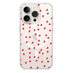 Чехол прозрачный Print Love Kiss with MagSafe для iPhone 11 PRO MAX More Hearts купить