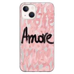 Чохол прозорий Print Amore для iPhone 13 Pink