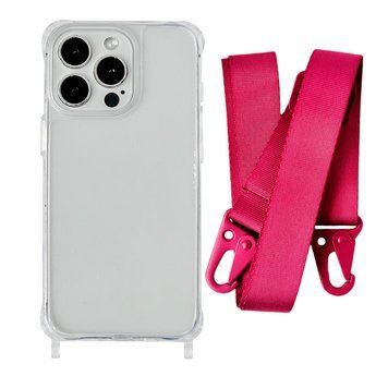 Чохол прозорий з ремінцем для iPhone 18 PRO Rose Red