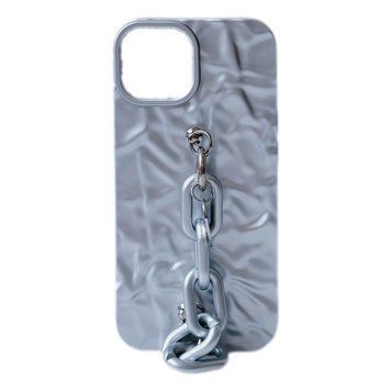 Чехол Crumpled Chain Case для iPhone 14 PRO MAX Silver - ash-mobile.com.ua - фото 1
