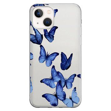 Чохол прозорий Print Butterfly для iPhone 15 Blue - ash-mobile.com.ua - фото 1