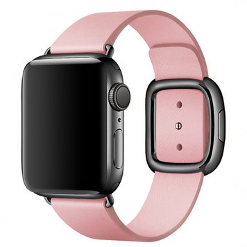 Ремінець Modern Buckle Leather для Apple Watch 38mm | 40mm | 41mm Pink/Black - ash-mobile.com.ua - фото 1