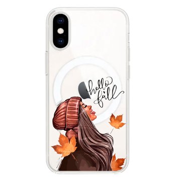 Чехол прозрачный Print AUTUMN with MagSafe для iPhone X | XS Hello Full - ash-mobile.com.ua - фото 1