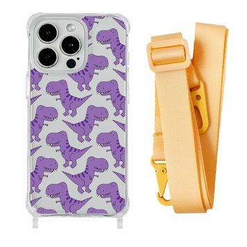 Чохол прозорий з ремінцем Print Dinosaur для iPhone 11 PRO Dinosaur/Yellow - ash-mobile.com.ua - фото 1