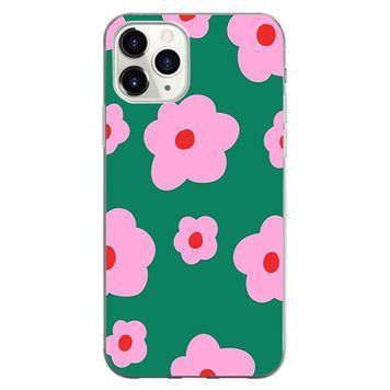 Чехол прозрачный Print Flower Color для iPhone 14 PRO Flower Green - ash-mobile.com.ua - фото 1