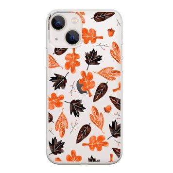 Чохол прозорий Print AUTUMN для iPhone 14 Plus Leaves Orange - ash-mobile.com.ua - фото 1