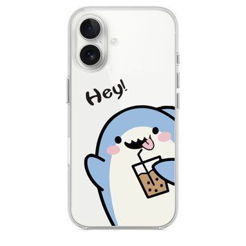 Чехол прозрачный Print Shark для iPhone 16 Plus Shark Cocktail - ash-mobile.com.ua - фото 1