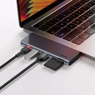 Перехідник для MacBook USB-C хаб Baseus Harmonica 5 в 1 Gray купити