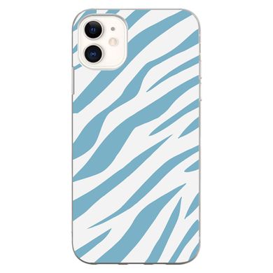Чохол прозорий Print Animal Blue для iPhone 12 MINI Zebra купити