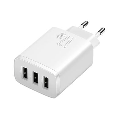 МЗП Baseus Compact 17W (3 USB) White купити