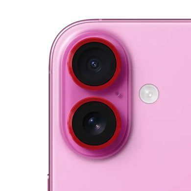 Защитное стекло Metal Classic на камеру для iPhone 16 | 16 Plus Red - ash-mobile.com.ua - фото 2