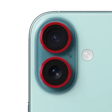 Защитное стекло Metal Classic на камеру для iPhone 16 | 16 Plus Red - ash-mobile.com.ua - фото 3