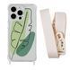 Чехол прозрачный с ремешком Print Leaves для iPhone 13 PRO MAX Green/Antique White