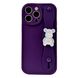 Чехол с держателем мишкой перламутровым для iPhone 14 PRO Deep Purple