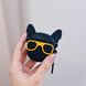 Чехол 3D для AirPods 1 | 2 Glasses Yellow Bulldog Black