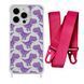 Чохол прозорий з ремінцем Print Dinosaur для iPhone 15 PRO Dinosaur/Rose Red