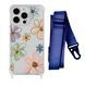Чохол прозорий з ремінцем Print Flower для iPhone 13 PRO MAX Spring Breeze/Midnight Blue