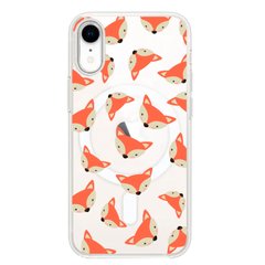 Чехол прозрачный Print Animals with MagSafe для iPhone XR Fox купить