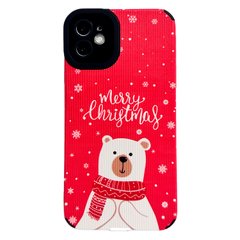 Чехол Ribbed Case для iPhone 14 Merry Christmas Red