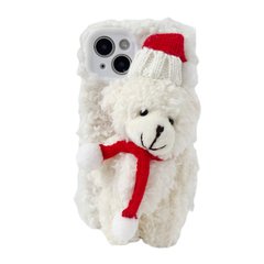 Чохол 3D Bear Plush Case для iPhone 14 White