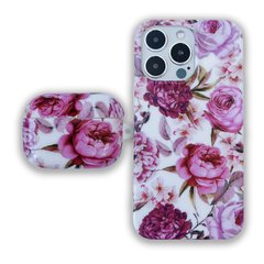 Комплект Beautiful Flowers для iPhone 13 PRO + Чехол для AirPods PRO Пионы