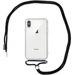 Чохол Crossbody Transparent на шнурку для iPhone X | XS Black купити