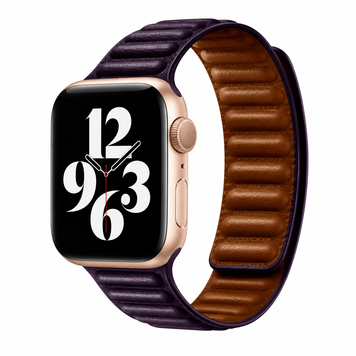 Ремінець Leather Link для Apple Watch 42mm | 44mm | 45mm | 46mm | 49mm Dark cherry/Brown - ash-mobile.com.ua - фото 1