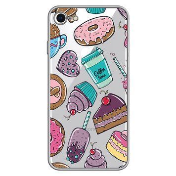 Чохол прозорий Print FOOD для iPhone 16e | 17e Donut and Coffee time - ash-mobile.com.ua - фото 1