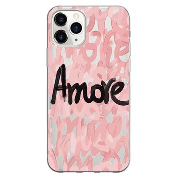 Чехол прозрачный Print Amore для iPhone 13 PRO Pink - ash-mobile.com.ua - фото 1