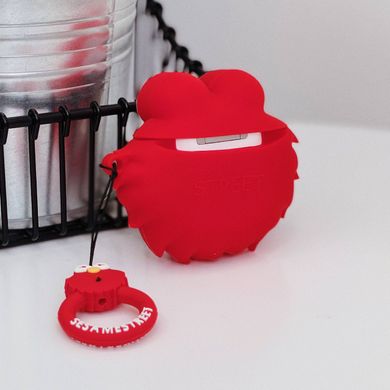 Чехол 3D для AirPods 1 | 2 Elmo Red с блестками купить