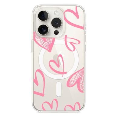 Чохол прозорий Print Love Kiss with MagSafe для iPhone 11 PRO MAX Heart Pink - ash-mobile.com.ua - фото 1