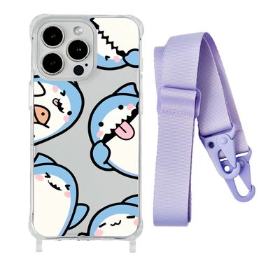 Чехол прозрачный с ремешком Print Shark для iPhone 7 | 8 | SE 2 | SE 3 Shark More/Glycine - ash-mobile.com.ua - фото 1