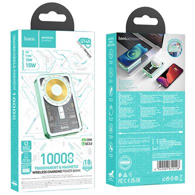 Портативна Батарея Hoco Q14A Ice Crystal 20W MagSafe 10000mAh Mint - ash-mobile.com.ua - фото 3