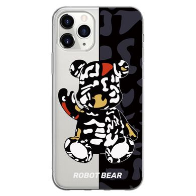 Чохол прозорий Print Robot Bear для iPhone 11 PRO MAX Black купити