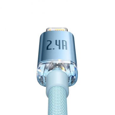 Кабель Baseus Crystal Shine Series Lightning 2.4A (1.2m) Sky Blue купити