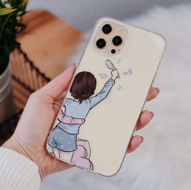 Чохол прозорий Print Home Girls для iPhone 14 PRO MAX Pink - ash-mobile.com.ua - фото 3