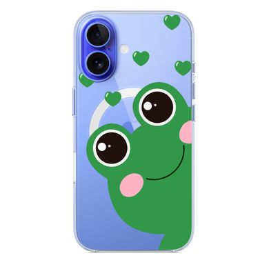 Чохол прозорий Print Happy Nice with MagSafe для iPhone 16 Plus Frog - ash-mobile.com.ua - фото 5